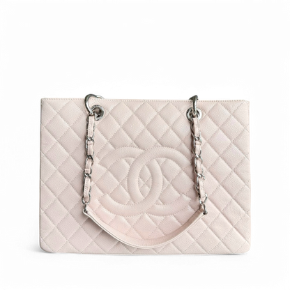 Chanel GST Grand Shopping Tote - Caviar Quilted Light Pink Silver Harwdare Series 18