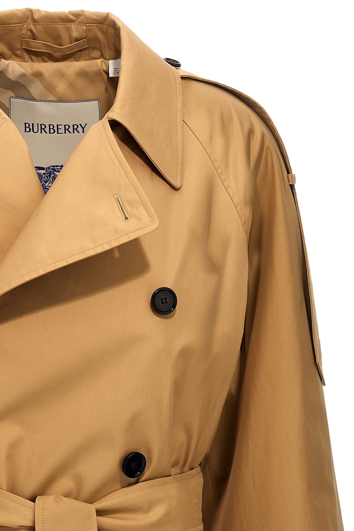 Burberry Women Double-Breasted Short Trench Coat