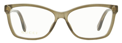 Gucci Women's Rectangular Eyeglasses GG0792O 005 Transparent Brown 55mm