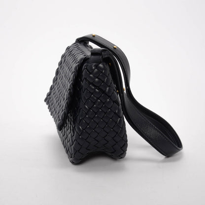 Bottega Veneta Navy Intrecciato Small Cobble Bag