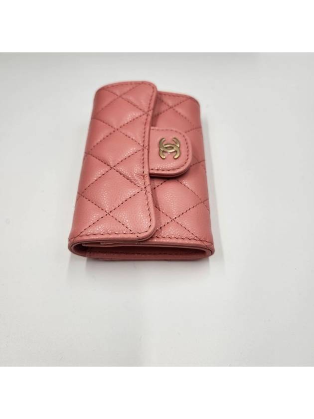 Gold Hardware CC Logo Classic Lambskin Flap Card Wallet Light Pink Chanel