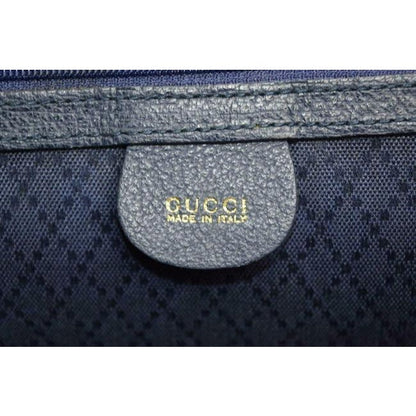 Gucci Xl Satchel Slate Blue Suede And Leather Tote