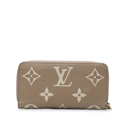 Louis Vuitton Monogram Implant Zippie Wallet Roundfassner Long Wallet M69794 Turtle Cream Beige Leather Ladies Louis Vuitton