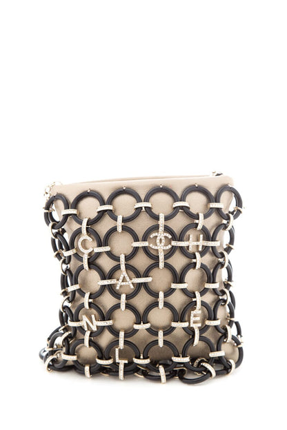 Chanel 2018 Limited Edition Black & Gold Leather & Chain Ring Cross-Body