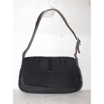 Gucci Jackie Pursesdesigner Purses Black Leather And Black Nylon Fabric Shoulder Bag