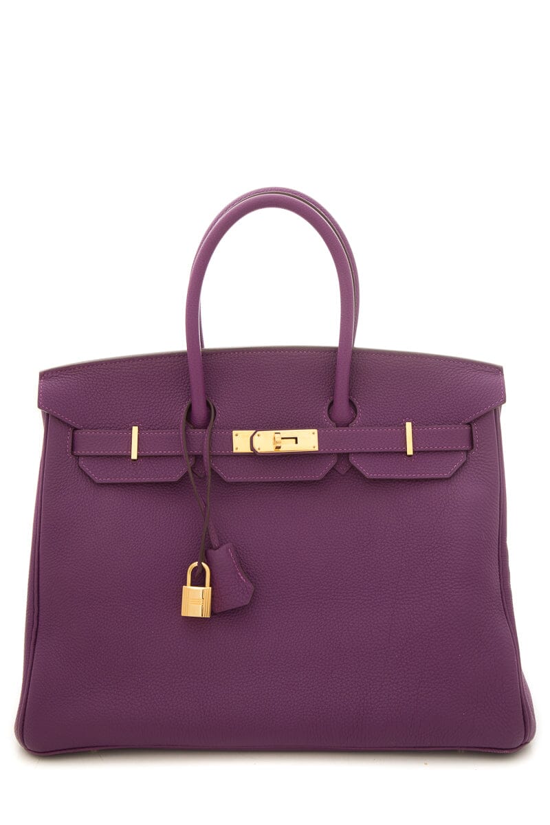 Hermès 2012 Anemone 35cm Togo Birkin Handbag W/ Gold HW