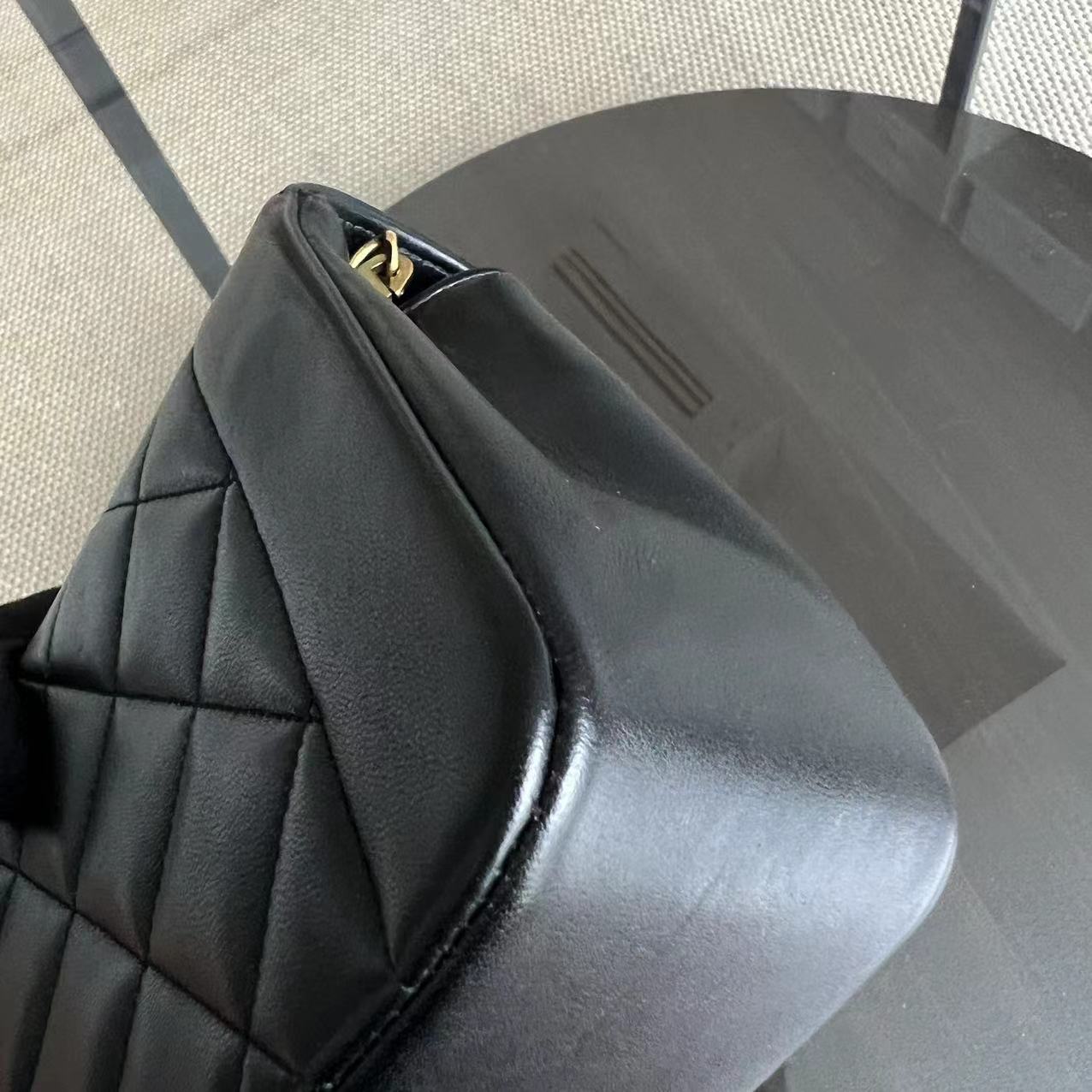 Small Diana Vintage Quilted Lambskin Black 24K Golden Hardware Series 4