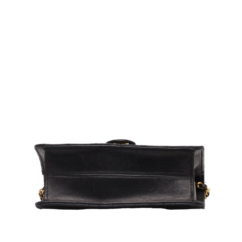 Chanel Matrases Coco Pushlock Chain Shoulder Bag Black  S  Chanel