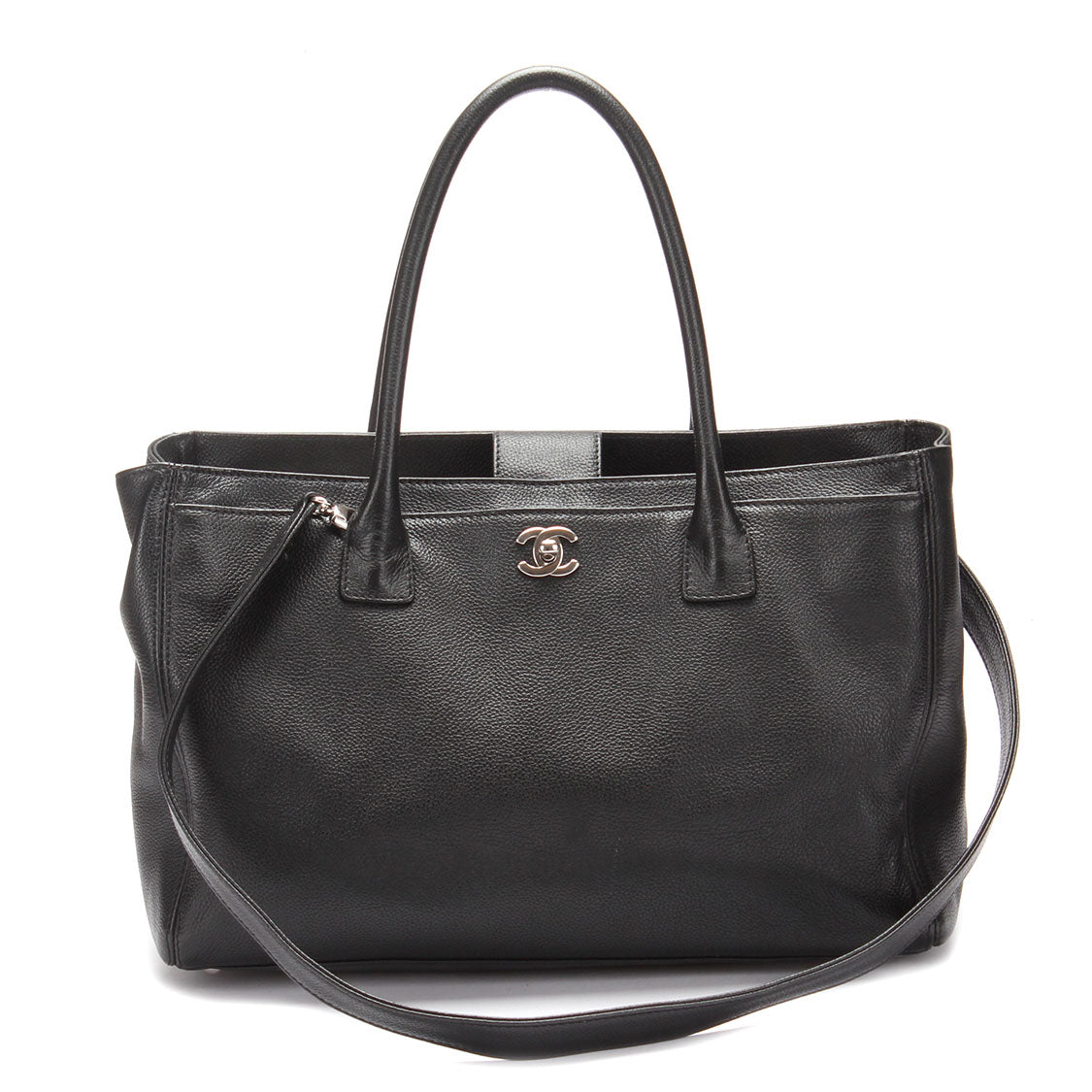 Chanel CC Executive Cerf Tote Leather Tote Bag in Good condition