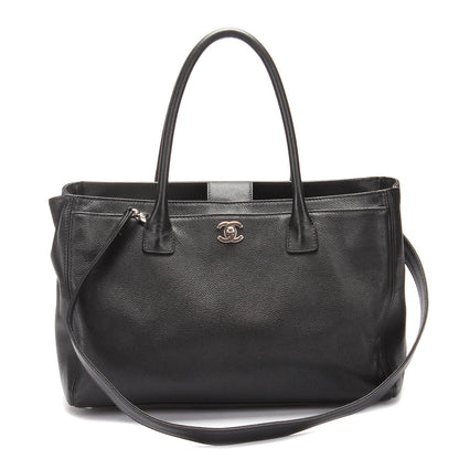 Chanel CC Executive Cerf Tote Leather Tote Bag in Good condition