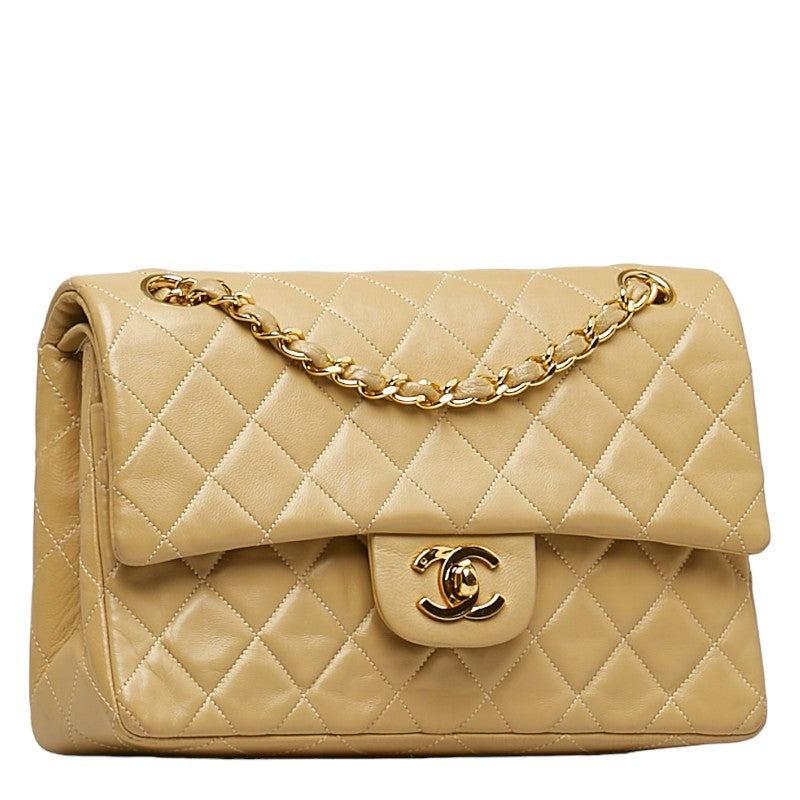 Chanel Matrace 23 Cocomark Double Flap Gold  Chain houlder Bag Beige   CHANEL