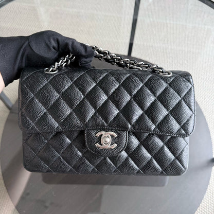 Chanel Classic Flap Small - Caviar 23CM Quilted Black Silver Hardware Series 13