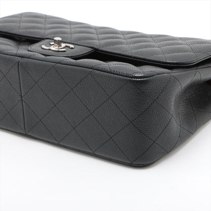 CHANEL DECAMATRASSE 30  Caviar S Double Flap Double Chain Bag Black Silver  15th A58600