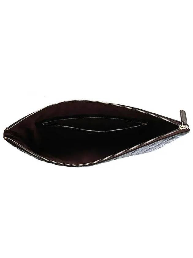 Large Classic Pouch Grained Calfskin Gold Black Chanel