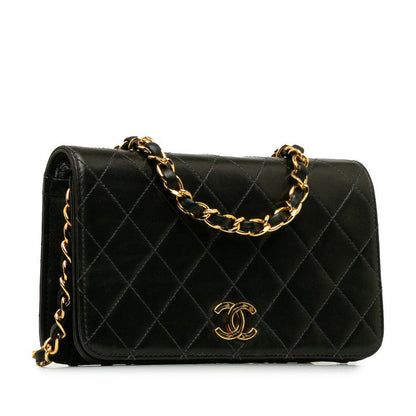 Chanel Mini Mattress Cocomark Full Flap Chain houlder Bag Black   CHANEL