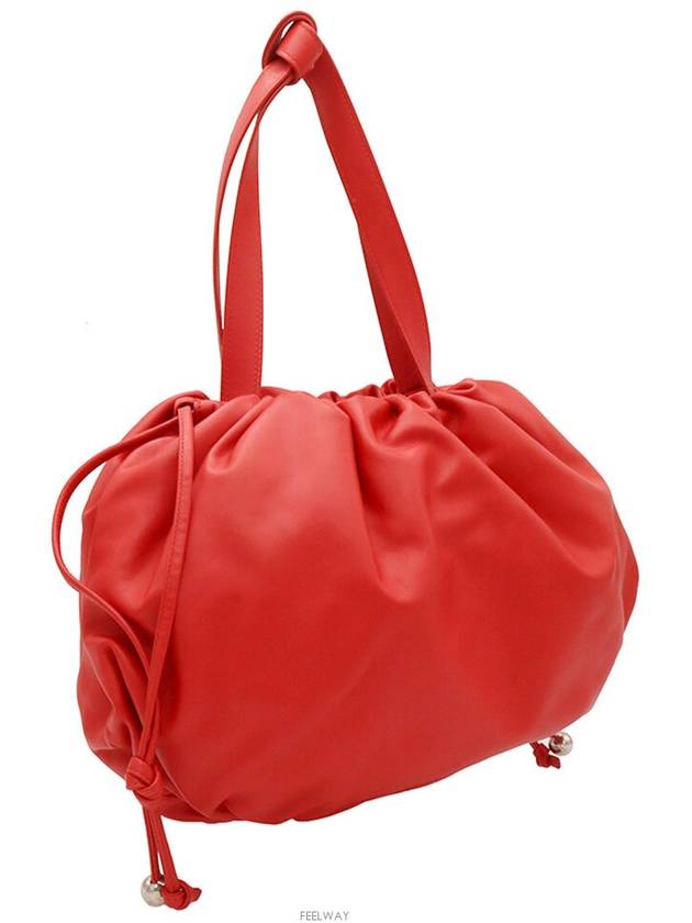 Luxury Bottega Veneta Chili Red Leather Bulb Medium Shoulder Bag 651812