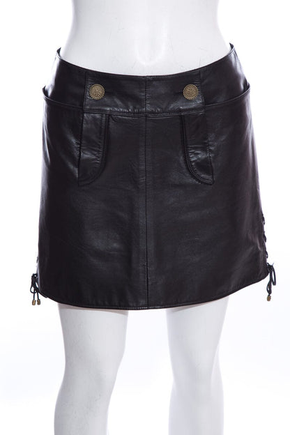 Chanel Salzburg Collection Black Calfskin Mini Skirt SZ 38