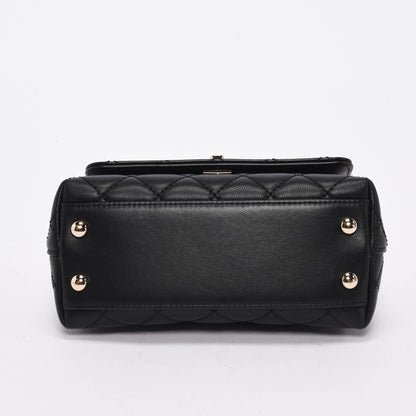 Chanel Black Goatskin Rainbow Extra Mini Coco Handle Bag