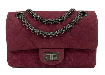 CHANEL- Matte Caviar 2.55 Reissue - Diamond Quilted Mini Raspberry Crossbody