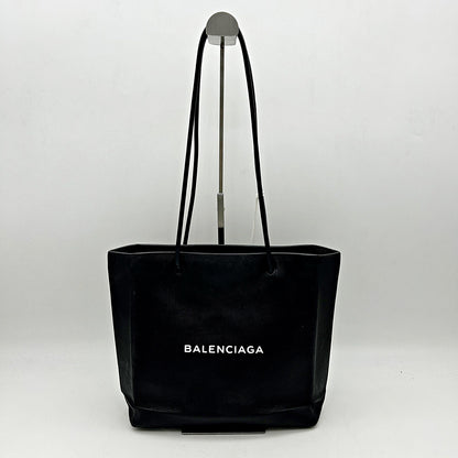 Pre-owned BALENCIAGA Calfskin Logo Small Shopping Black LA39923