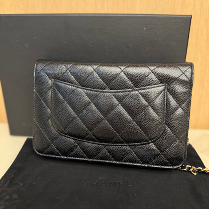 CHANEL Wallet Chain Timeless Classic Matelasse AP Caviar skin Black