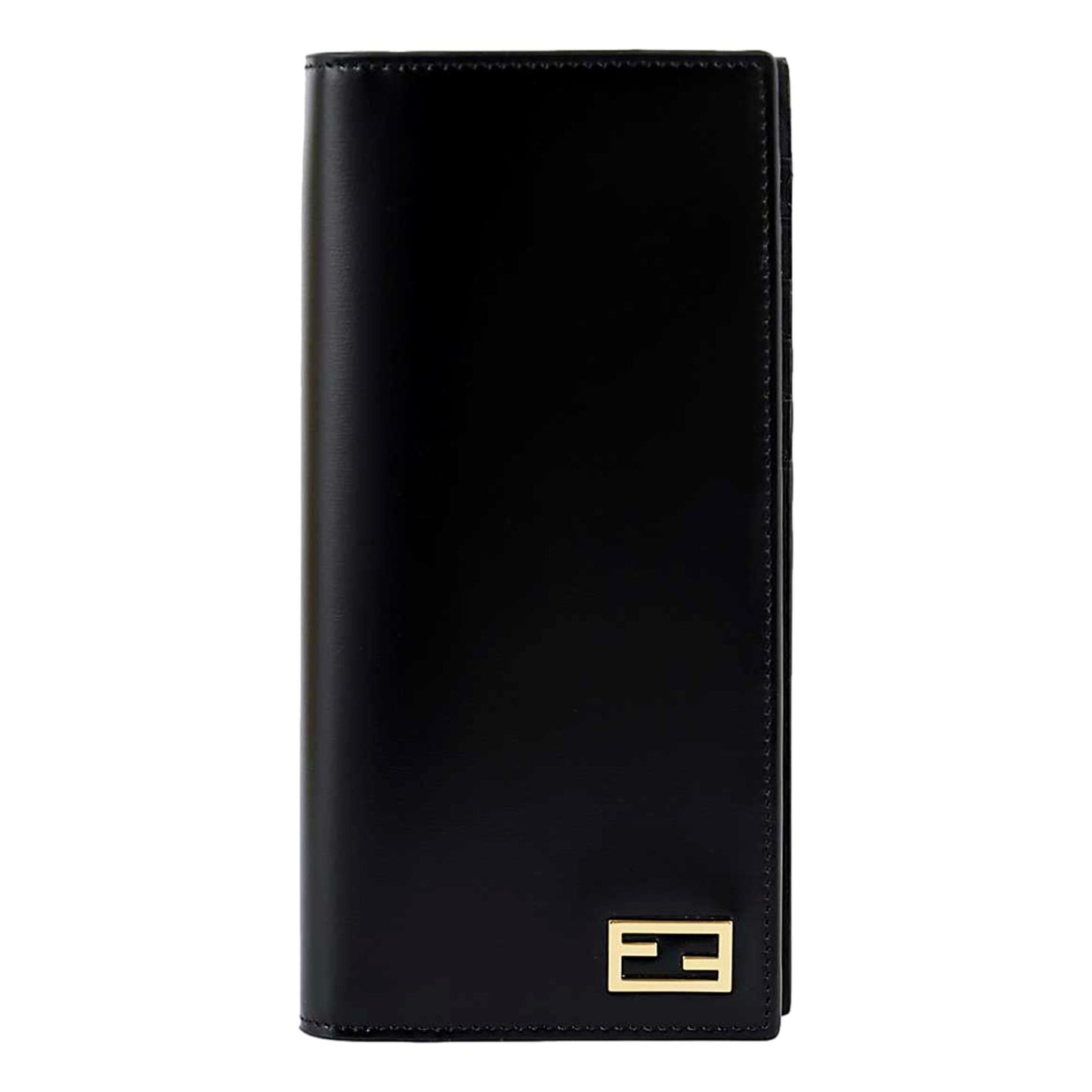 Fendi Baguette Nero Palmellato Leather Continental Vertical Wallet 7M0186