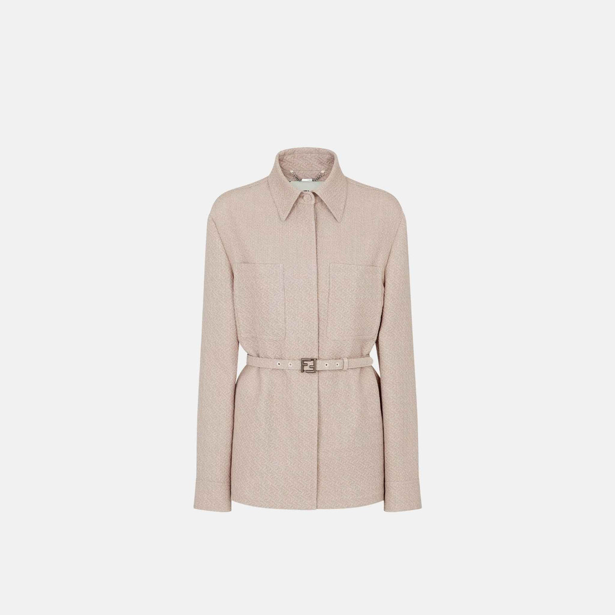 Fendi Brown FF Wool Go To Jacket, Front