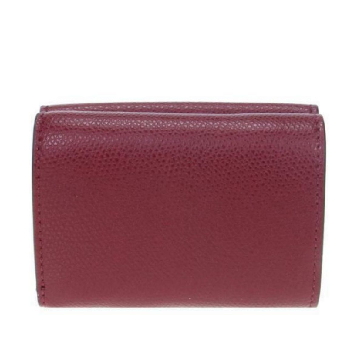 Fendi Calf Leather F Logo Barola Red Micro Trifold Wallet 8M0395