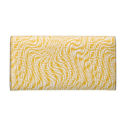 Fendi F is Fendi Yellow Leather Vertigo Print Long Wallet 8M0251