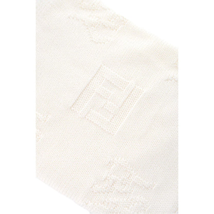 Fendi FF Karl Bianco Jacquard Wool Scarf