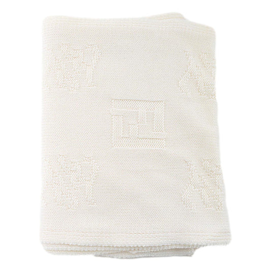 Fendi FF Karl Bianco Jacquard Wool Scarf
