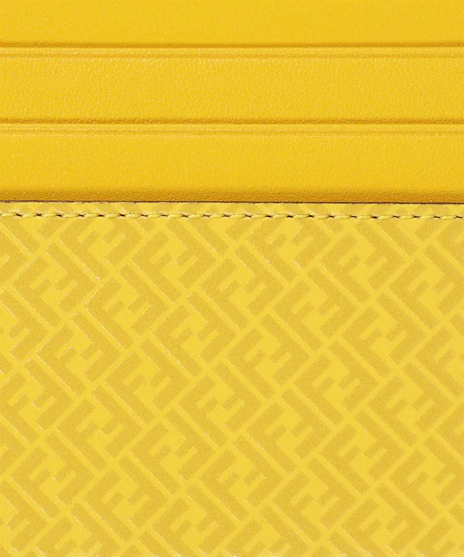 Fendi FF Logo Print Sunflower Yellow Leather Card Case 7M0164