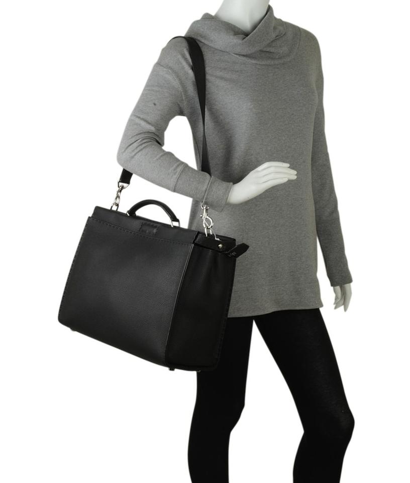 Fendi Peekaboo Black Leather Tote