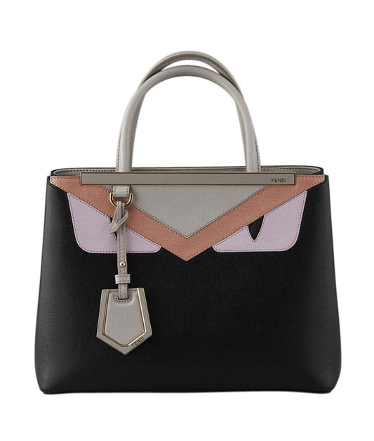 Fendi Petite 2jours Monster Black & Pink Blackxpink Leather Satchel