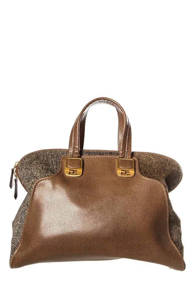 Fendi Ponyhair Brown Leather Tote