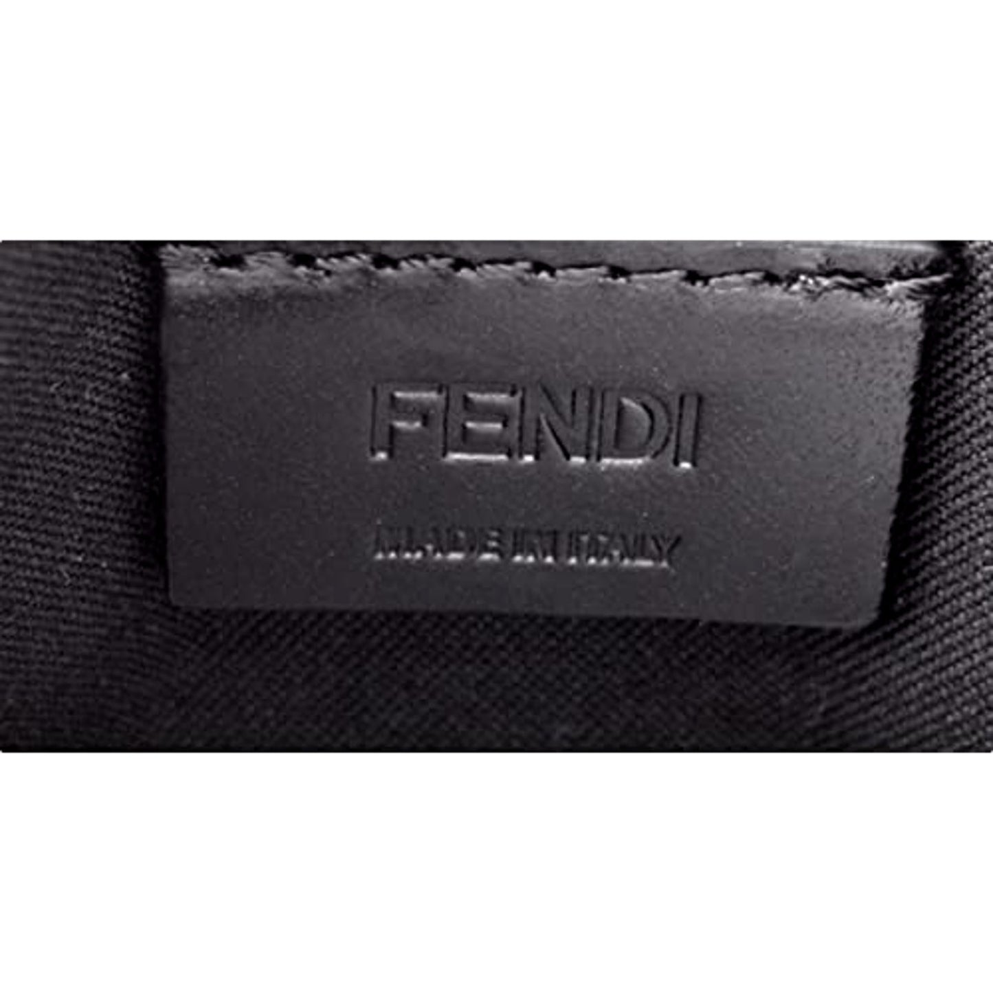 Fendi Roma Black Calfskin Leather Embossed Logo Card Case Wallet 7M0164