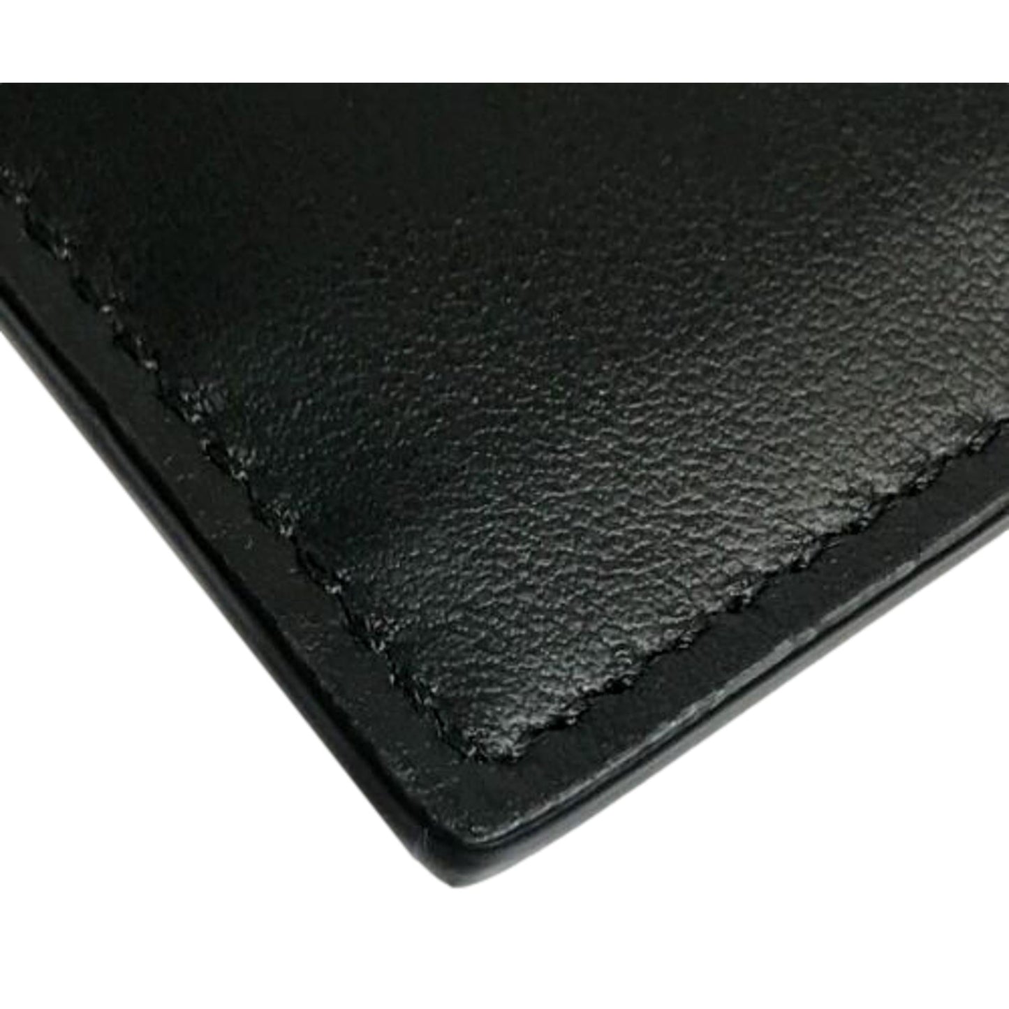 Fendi Roma Black Calfskin Leather Embossed Logo Card Case Wallet 7M0164