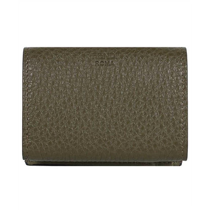Fendi Selleria Leather Avocado Green Micro Trifold Wallet 8M0426