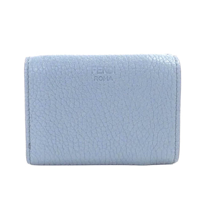 Fendi Selleria Leather Sky Blue Micro Trifold Wallet