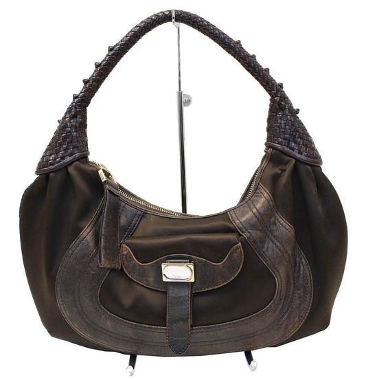 Fendi Hobo Spy Brown Leather Shoulder Bag