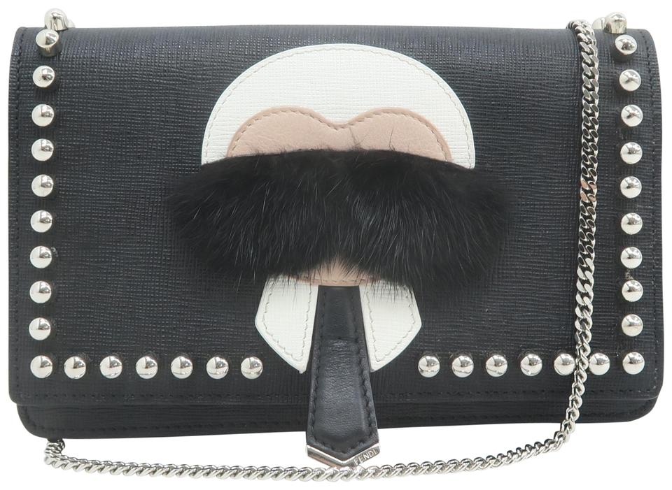 Fendi Wallet on Chain Karlito Black Calfskin Cross Body Bag