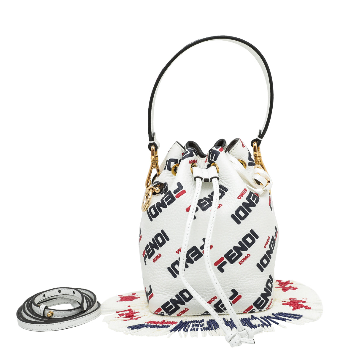 Fendi Tricolor X Fila Mania Beaded Mon Tresor Bag