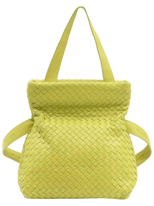 Luxury Bottega Veneta Kiwi color calfskin intrecciato weaving gold medal medium fold 2WAY 642637
