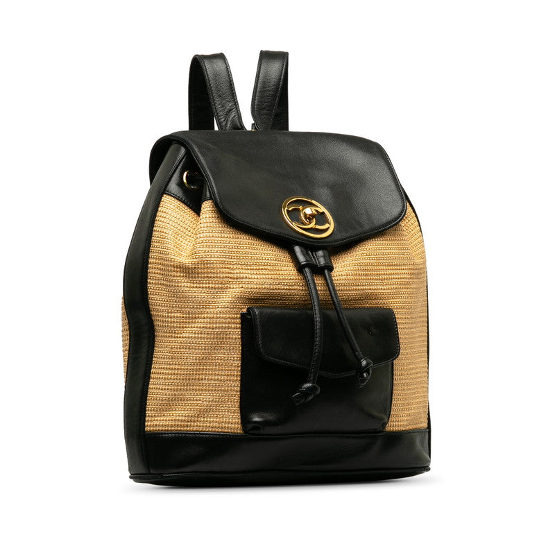 Chanel Cocomark Rucksack Rufia Leather  Chanel Rucksack