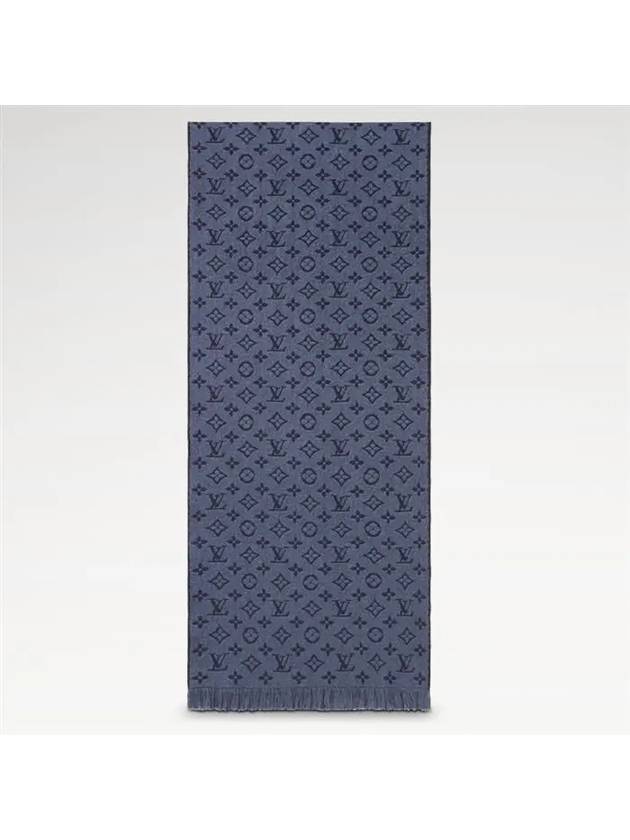 Louis Vuitton Monogram Classic Scarf Navy Blue M78525