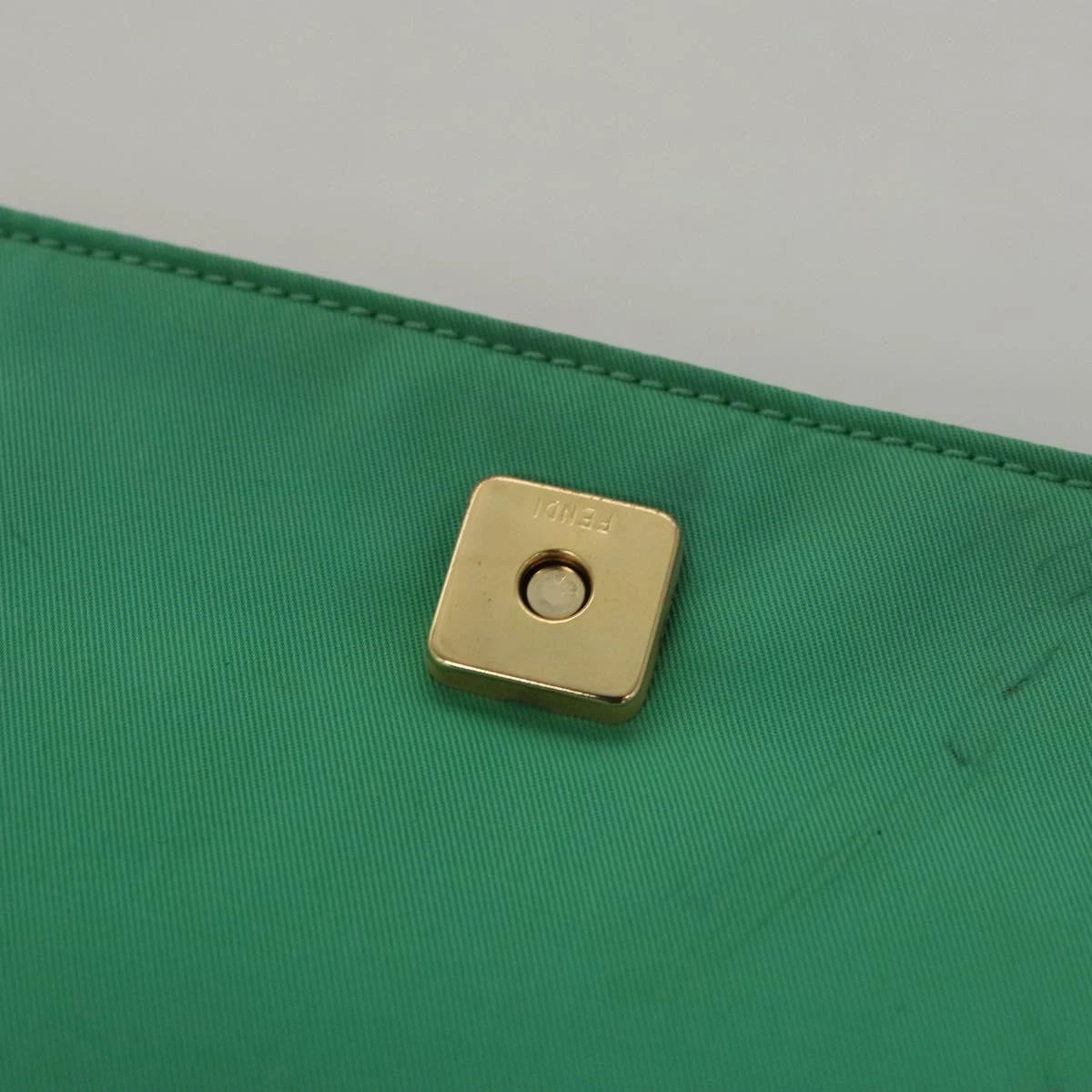 Fendi Kelly Green Fan Shape Two-way Pasta Purse With Bold Red Blue Green Handle