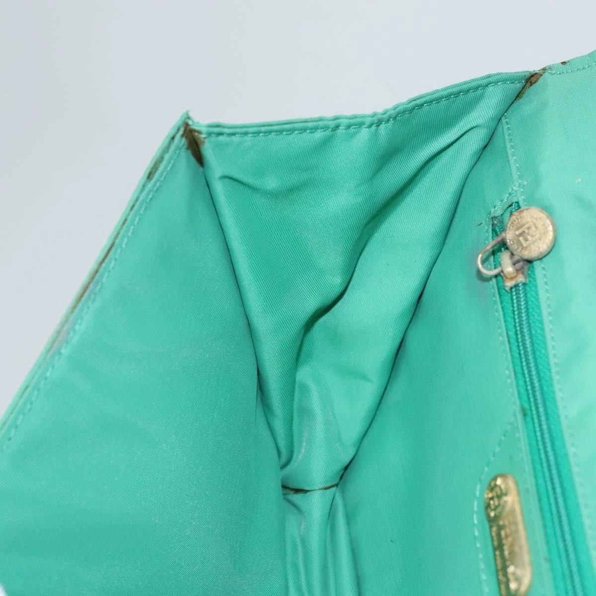 Fendi Kelly Green Fan Shape Two-way Pasta Purse With Bold Red Blue Green Handle