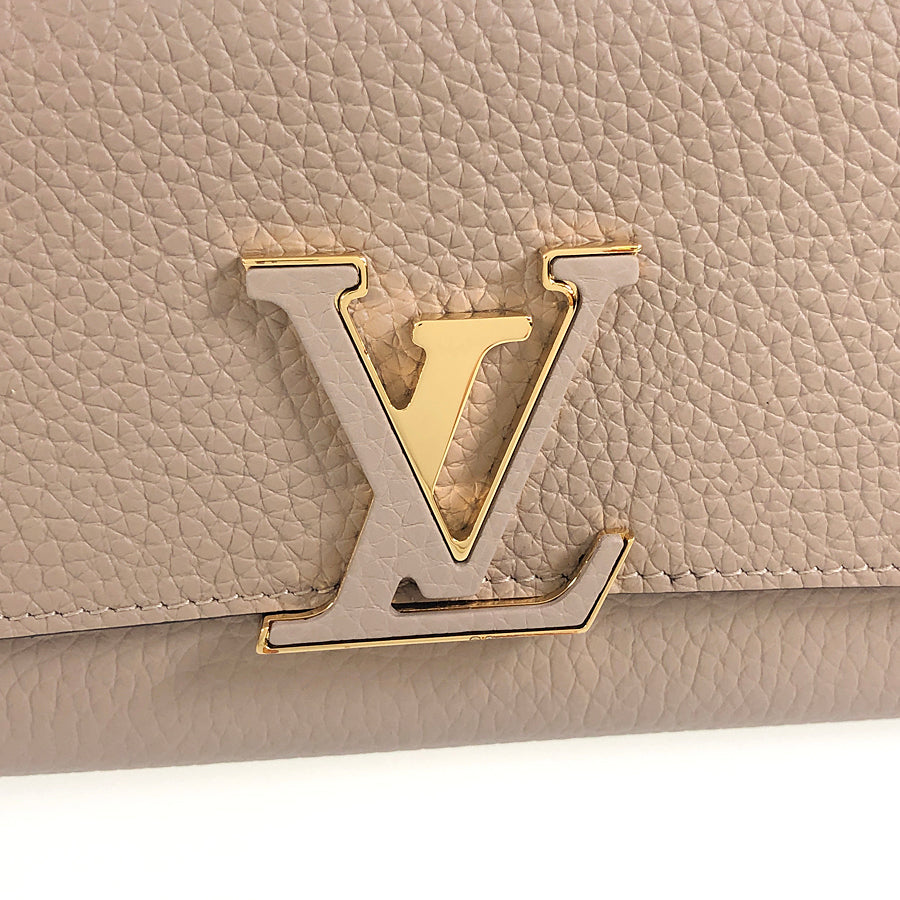 LOUIS VUITTON Taurillon Clemence leather IC chip purse lid