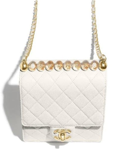 Chanel Flap Bag White Goatskin