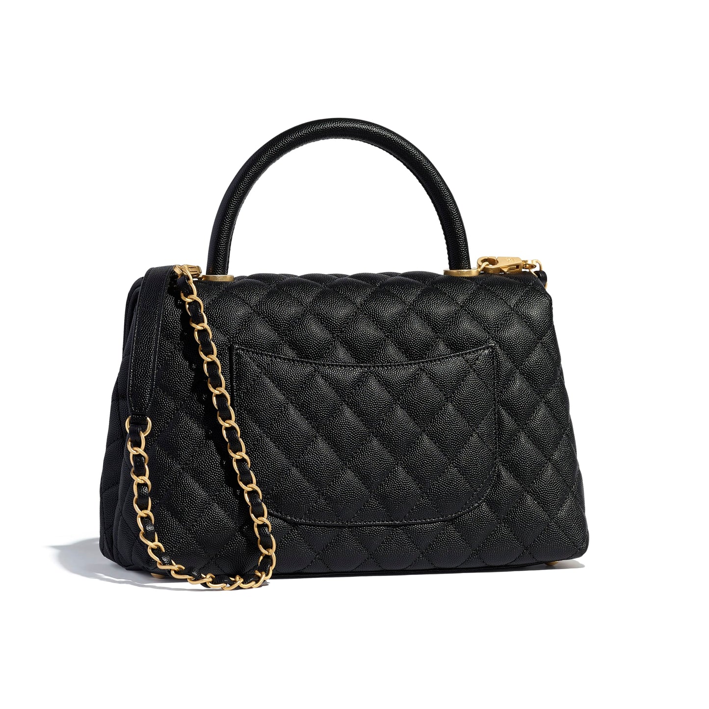 Chanel Small Flap Bag With Top Handle Black-Silver